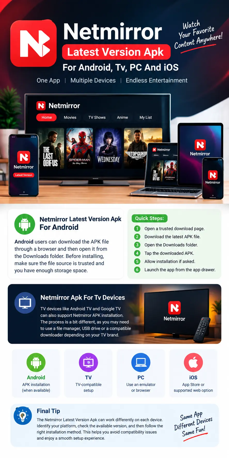 Netmirror Latest Version Apk For Android, Tv, PC And iOS